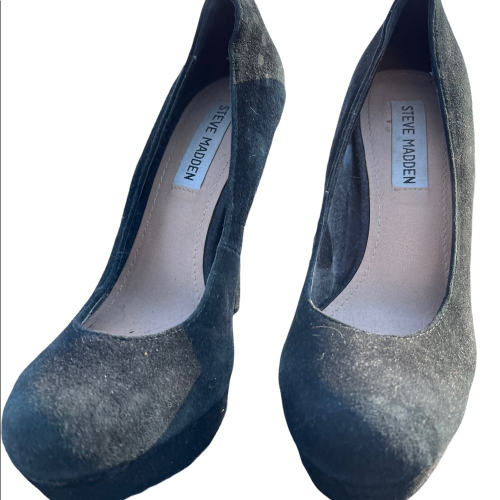 Steve Madden Suede Platform Rounded Toe Stiletto … - image 1